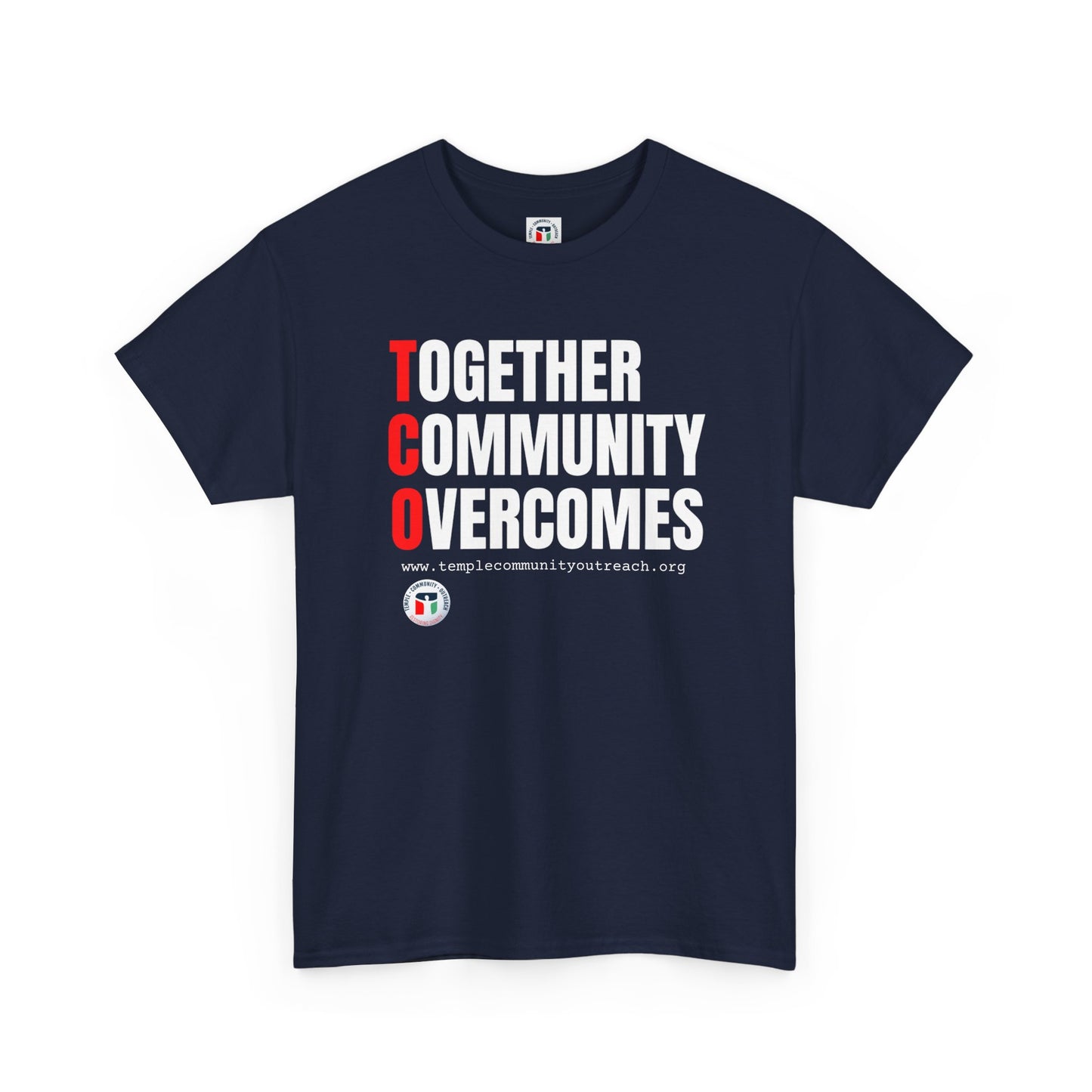 Unisex Heavy Cotton Tee - "Together Community Overcomes" Inspirational Shirt