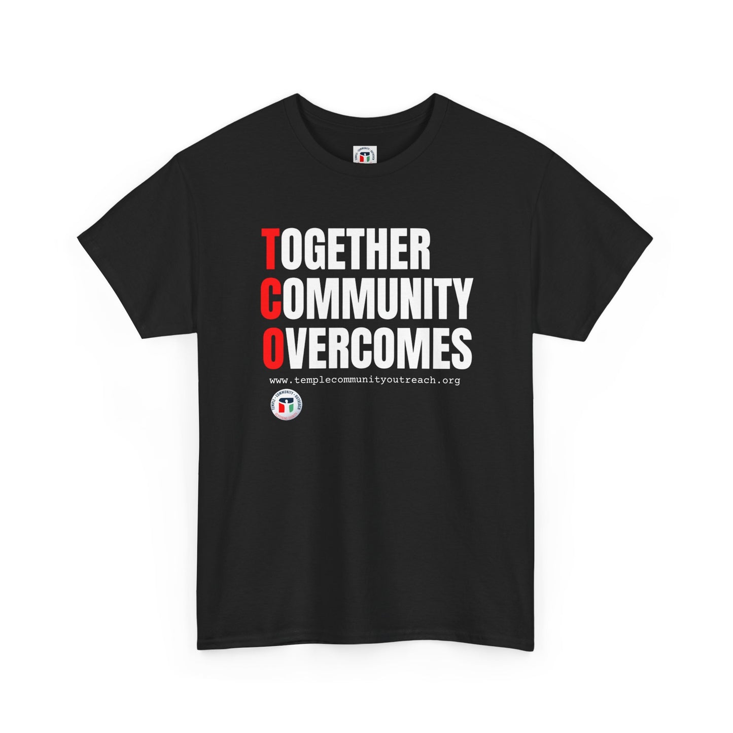 Unisex Heavy Cotton Tee - "Together Community Overcomes" Inspirational Shirt