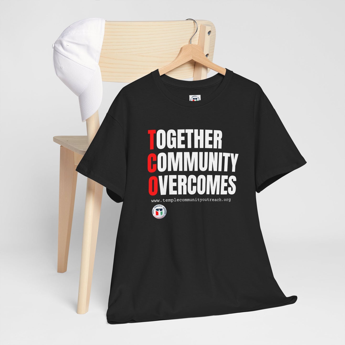 Unisex Heavy Cotton Tee - "Together Community Overcomes" Inspirational Shirt