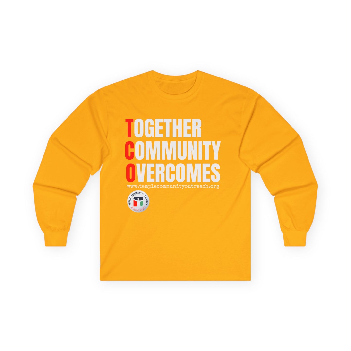 Together Community Overcomes Long Sleeve Tee — TCO Motivational Crewneck
