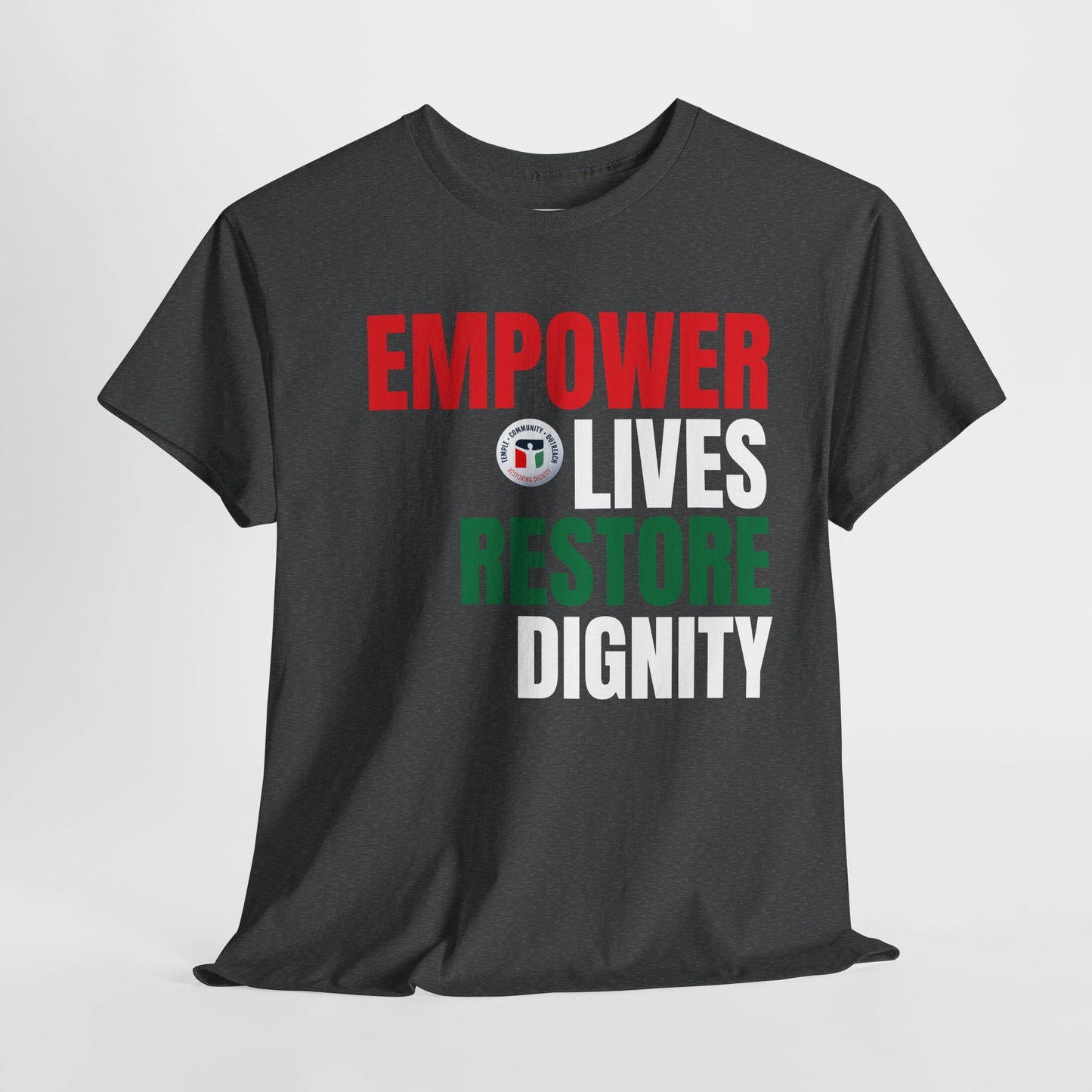 TCO Empower Message Grey Unisex Heavy Cotton Tee