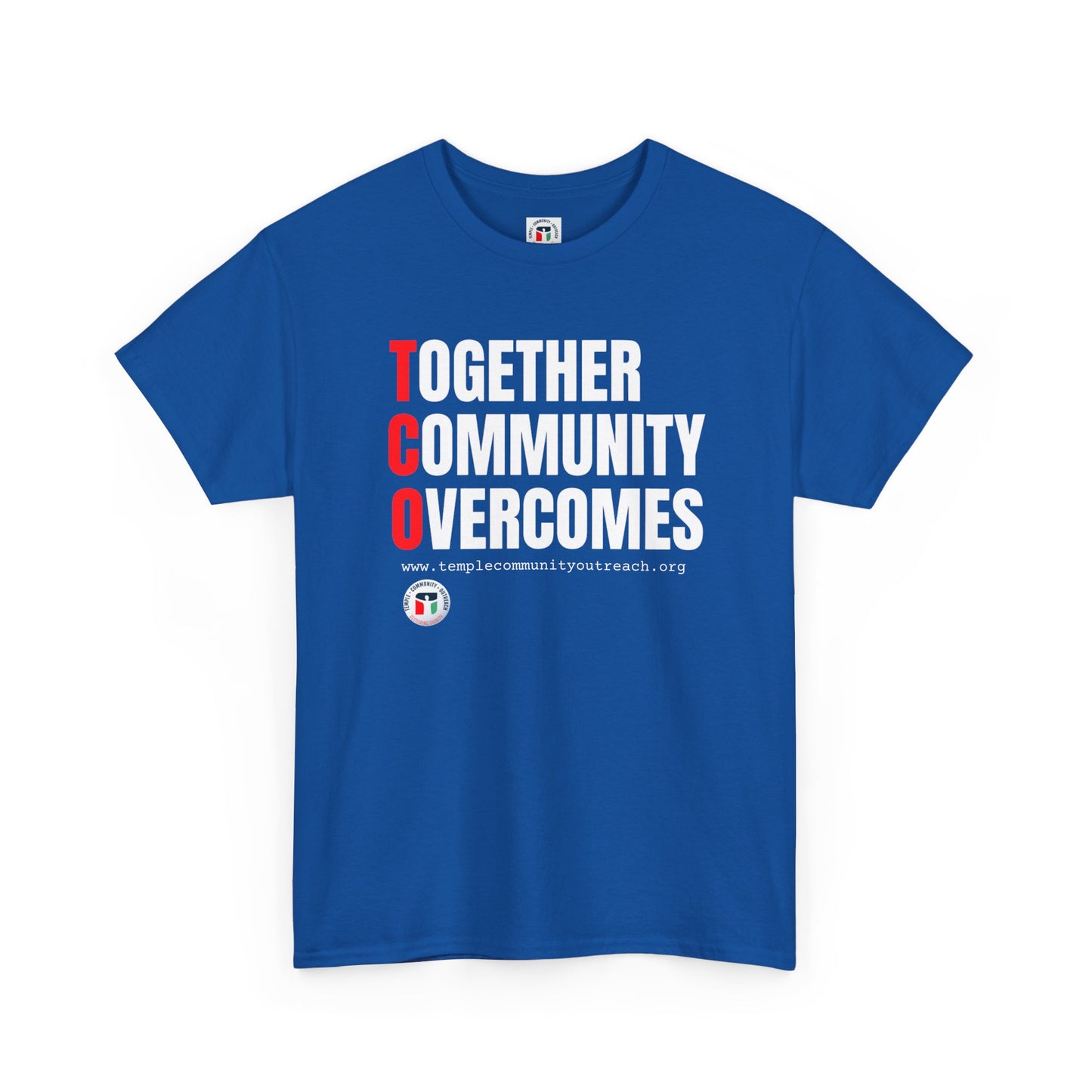 Unisex Heavy Cotton Tee - "Together Community Overcomes" Inspirational Shirt