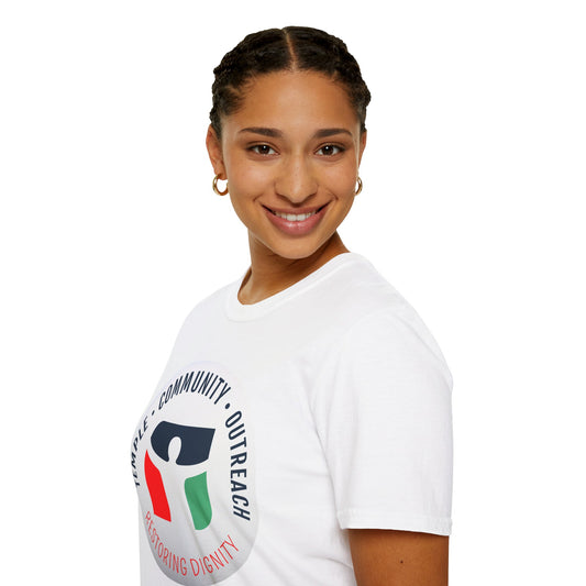 Unisex Softstyle T-Shirt - Community Outreach Design - Restoring Dignity