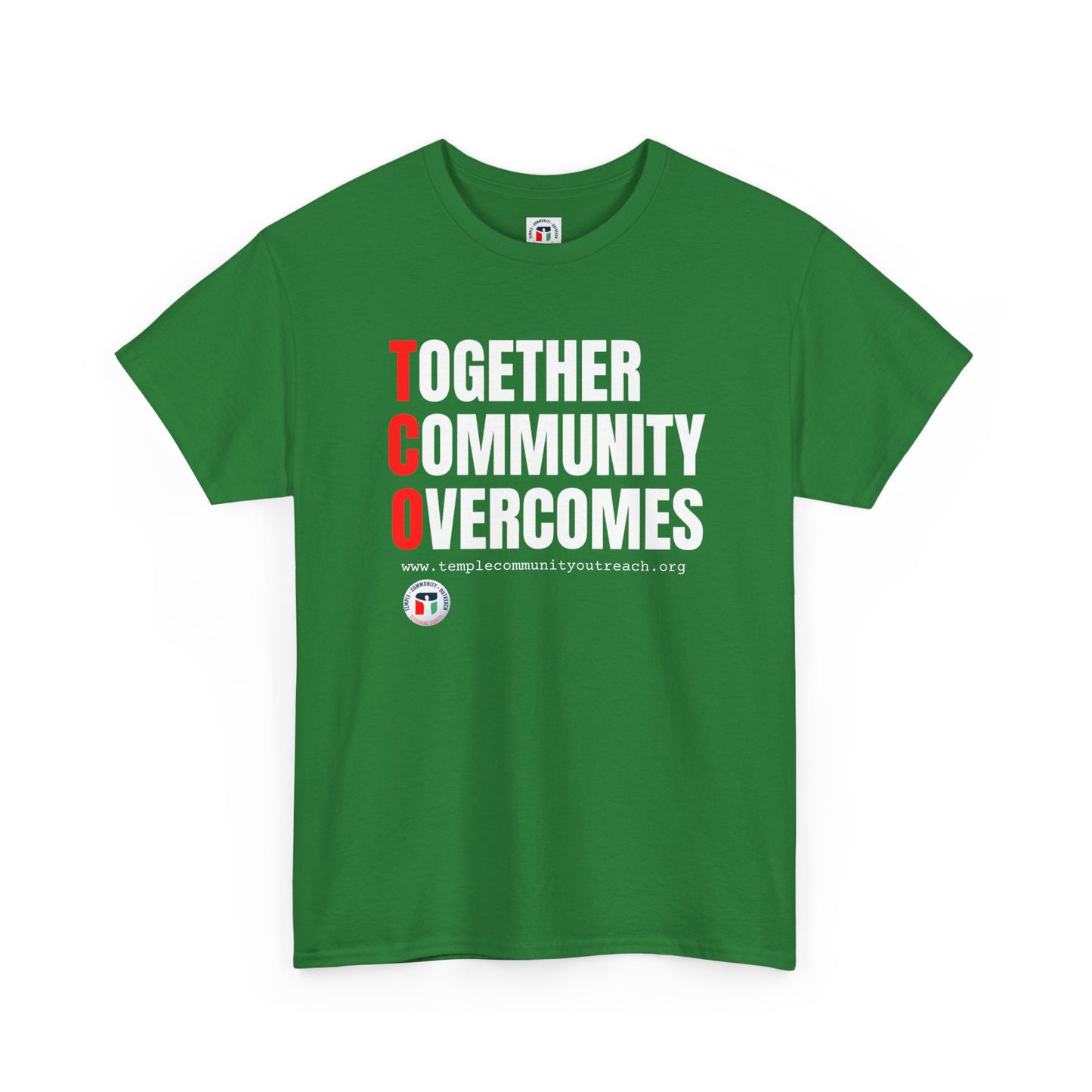 Unisex Heavy Cotton Tee - "Together Community Overcomes" Inspirational Shirt