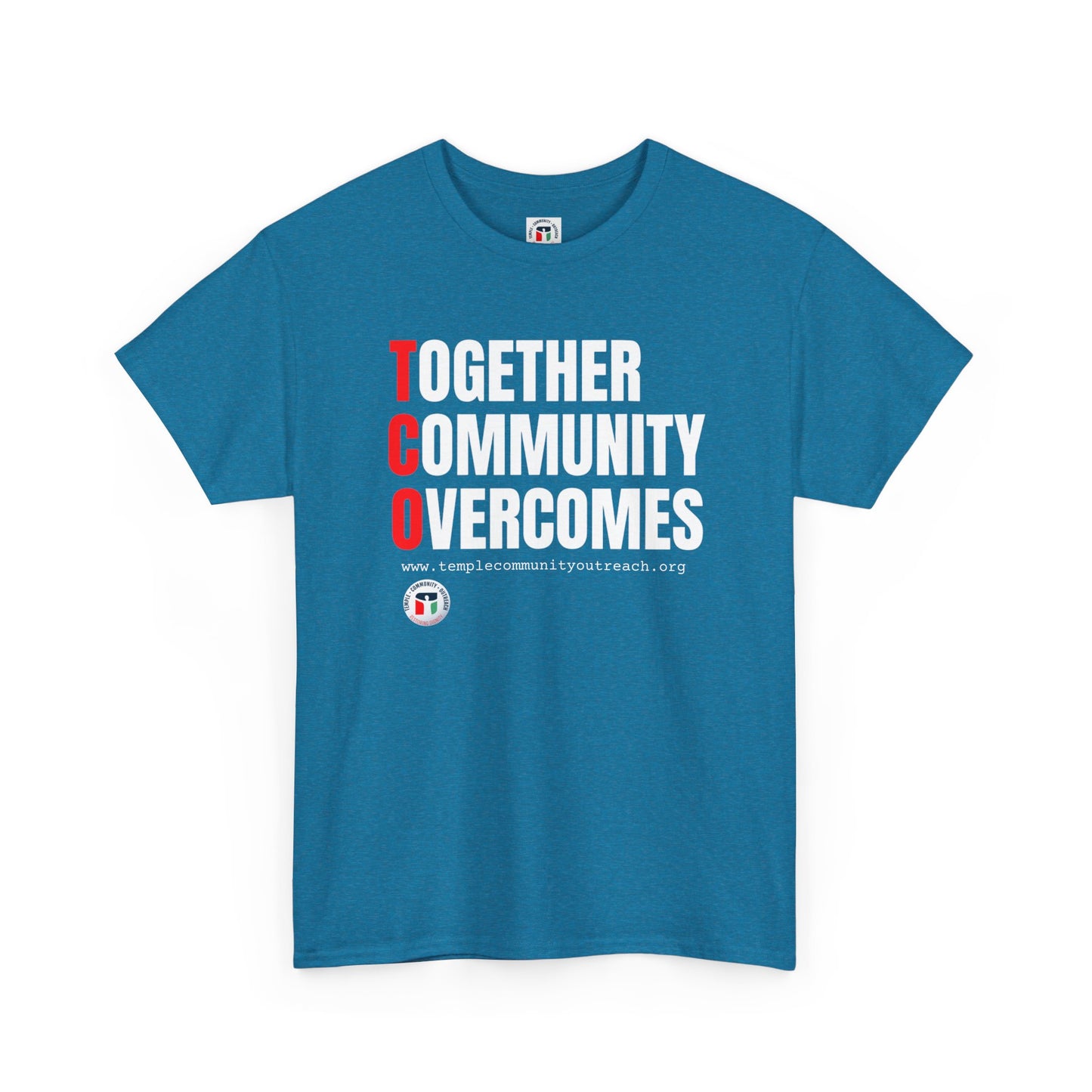 Unisex Heavy Cotton Tee - "Together Community Overcomes" Inspirational Shirt